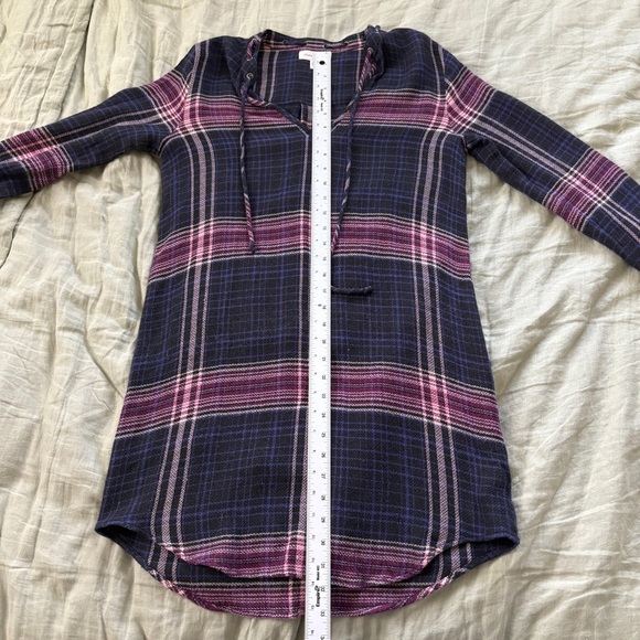 Anthropologie Cloth & Stone Versify Tunic Dress Womens Size Small Black Tie Neck - Picture 11 of 12